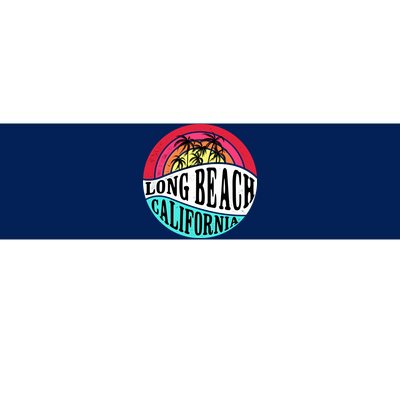 Long Beach California Retro Circle Bumper Sticker