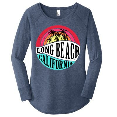 Long Beach California Retro Circle Women's Perfect Tri Tunic Long Sleeve Shirt