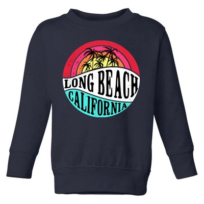 Long Beach California Retro Circle Toddler Sweatshirt