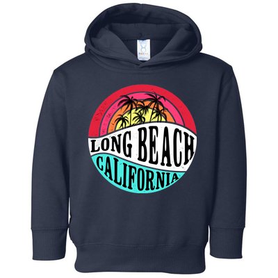 Long Beach California Retro Circle Toddler Hoodie