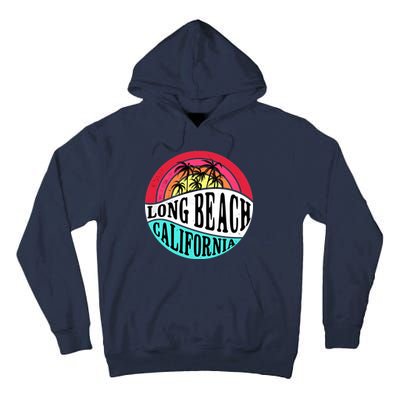 Long Beach California Retro Circle Tall Hoodie