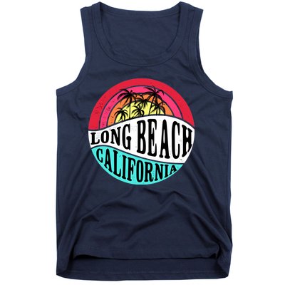 Long Beach California Retro Circle Tank Top