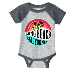 Long Beach California Retro Circle Infant Baby Jersey Bodysuit