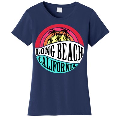 Long Beach California Retro Circle Women's T-Shirt