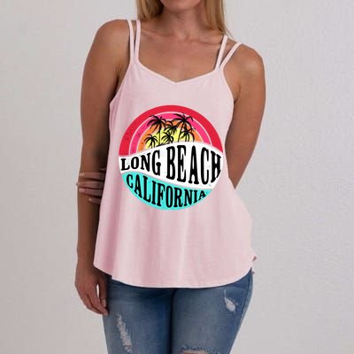 Long Beach California Retro Circle Women's Strappy Tank