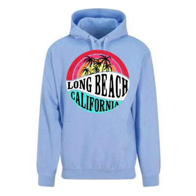 Long Beach California Retro Circle Unisex Surf Hoodie