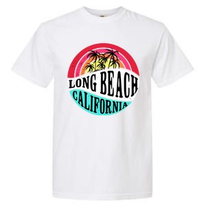 Long Beach California Retro Circle Garment-Dyed Heavyweight T-Shirt