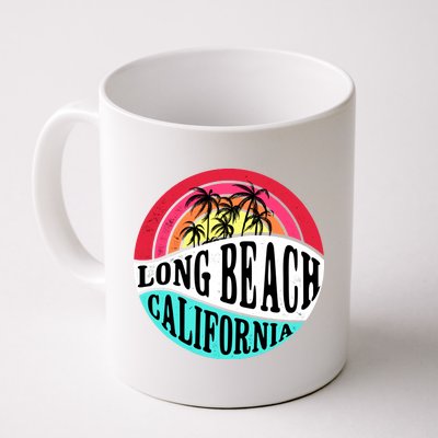 Long Beach California Retro Circle Coffee Mug