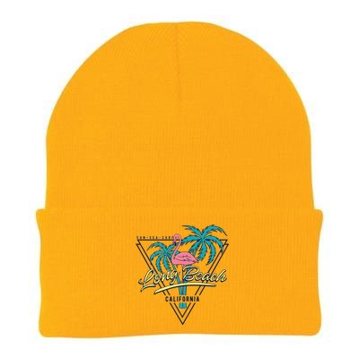 Long Beach California Retro Vibe Knit Cap Winter Beanie