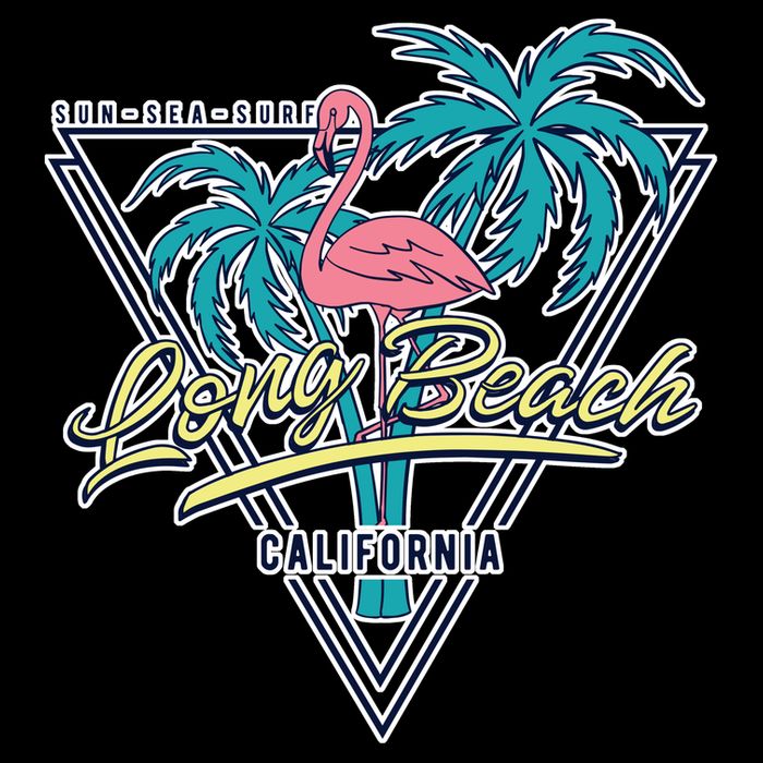 Long Beach California Retro Vibe Performance Shirt