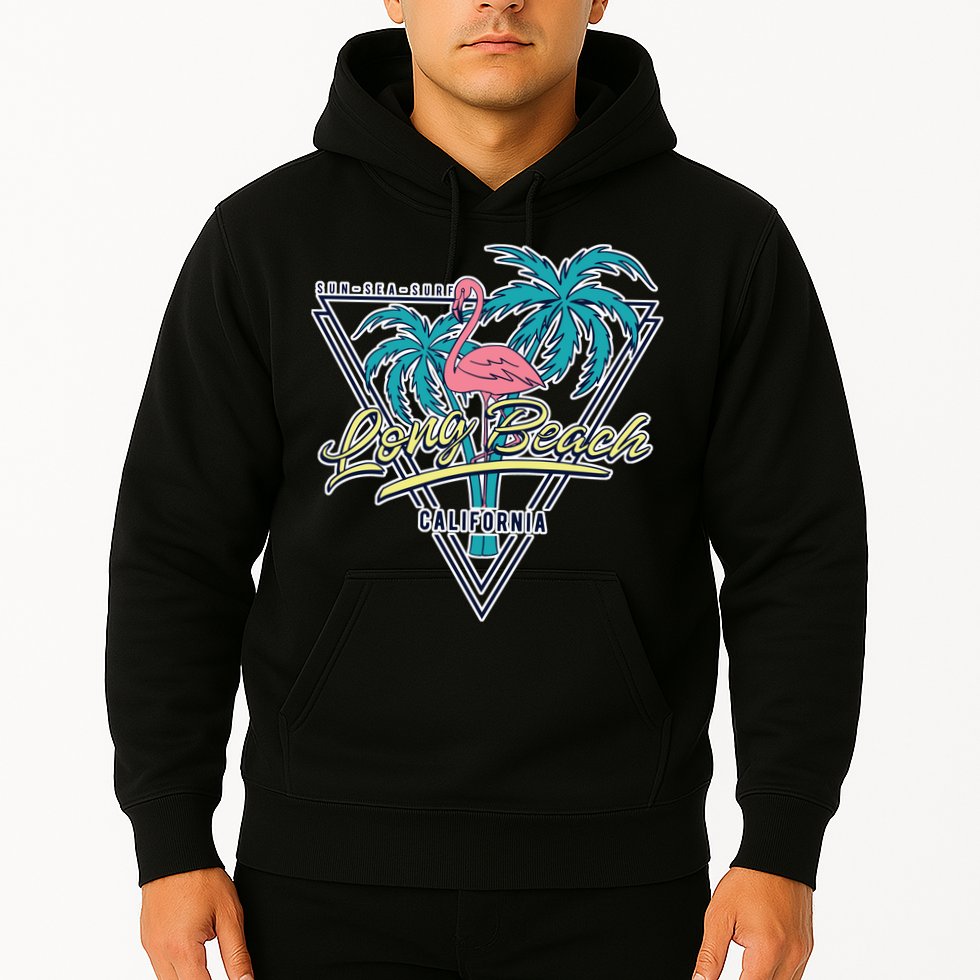Long Beach California Retro Vibe Hoodie