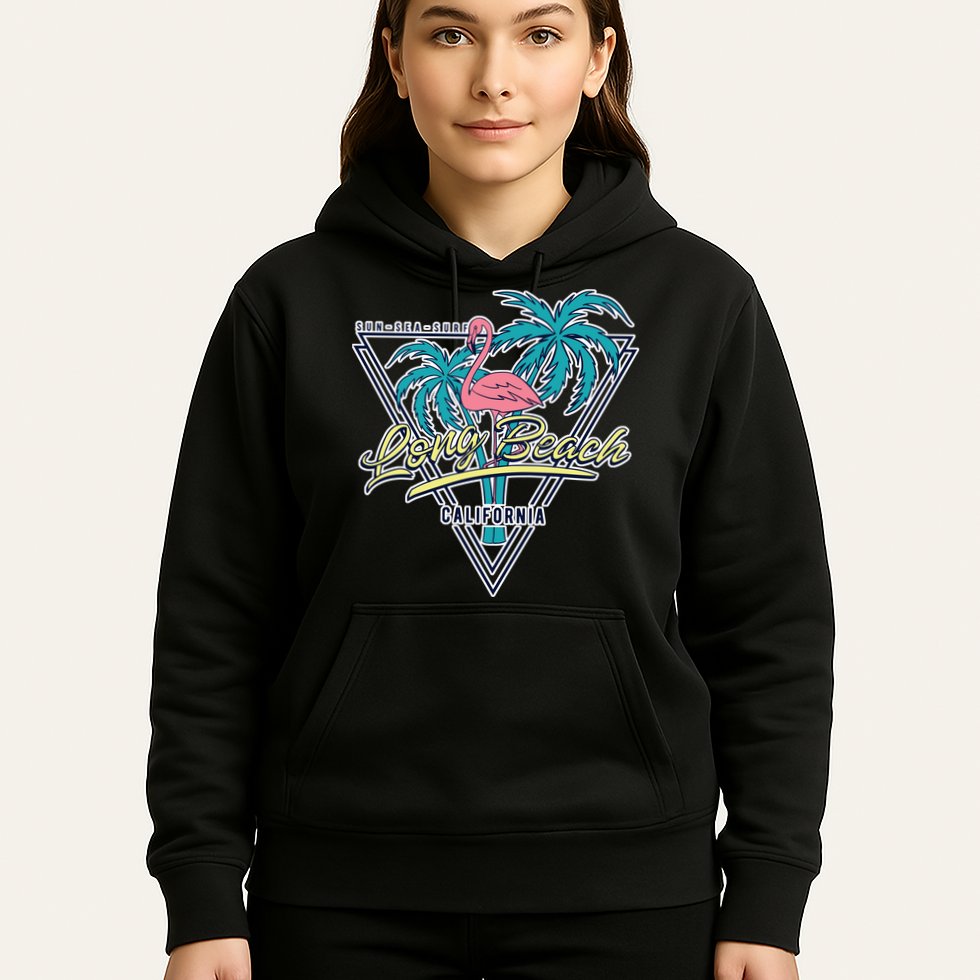 Long Beach California Retro Vibe Hoodie