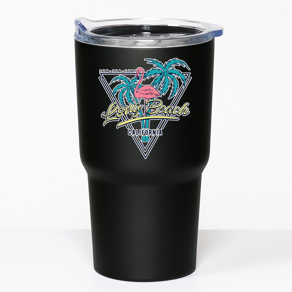 Long Beach California Retro Vibe Tumbler