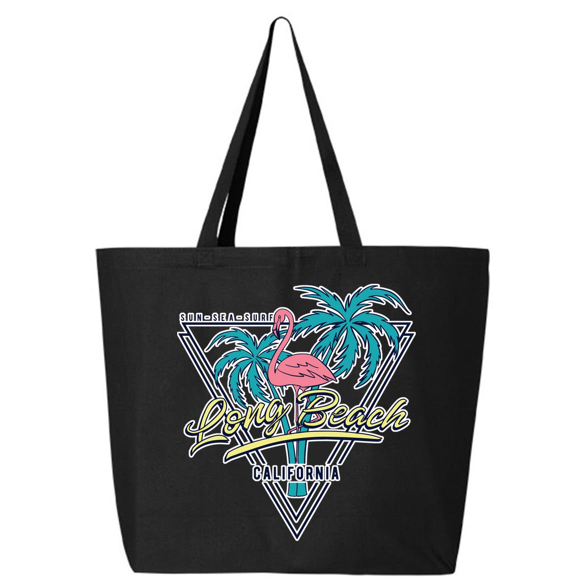 Long Beach California Retro Vibe 25L Jumbo Tote