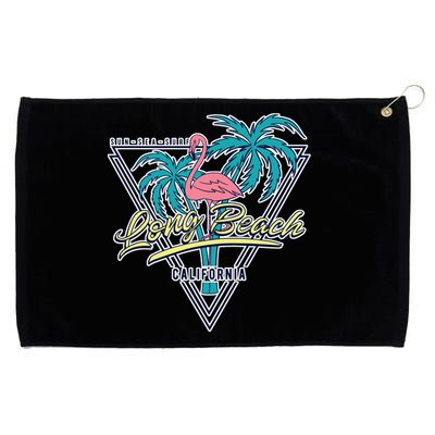 Long Beach California Retro Vibe Grommeted Golf Towel