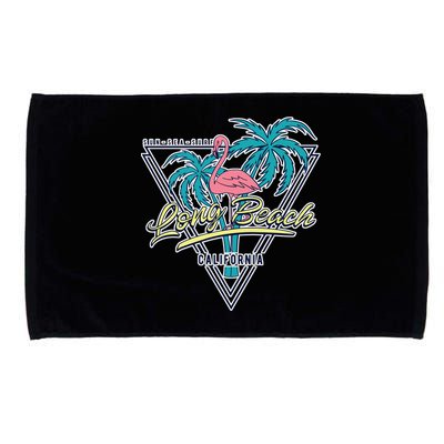 Long Beach California Retro Vibe Microfiber Hand Towel