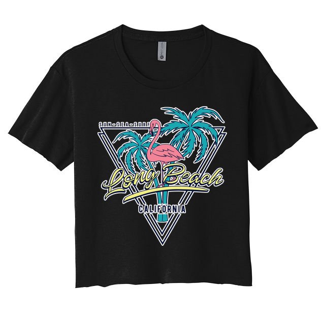 Long Beach California Retro Vibe Crop Top