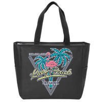 Long Beach California Retro Vibe Zip Tote Bag