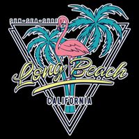 Long Beach California Retro Vibe Zip Tote Bag