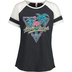 Long Beach California Retro Vibe Enza Ladies Jersey Colorblock Tee