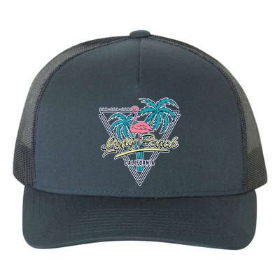 Long Beach California Retro Vibe Yupoong Adult 5-Panel Trucker Hat