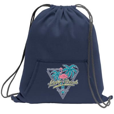 Long Beach California Retro Vibe Sweatshirt Cinch Pack Bag