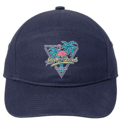 Long Beach California Retro Vibe 7-Panel Snapback Hat