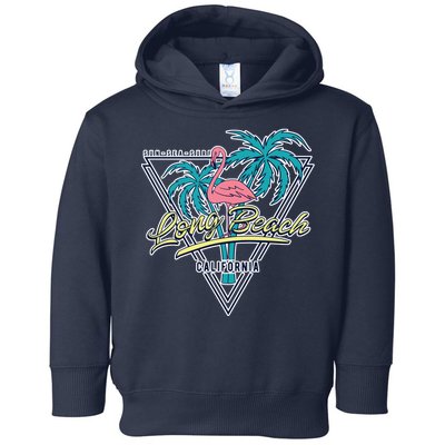 Long Beach California Retro Vibe Toddler Hoodie