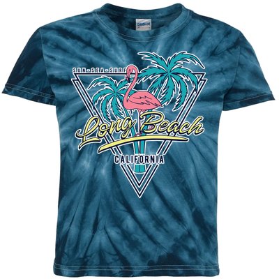 Long Beach California Retro Vibe Kids Tie-Dye T-Shirt