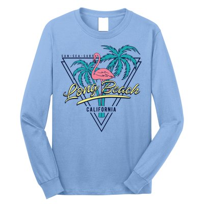 Long Beach California Retro Vibe Long Sleeve Shirt