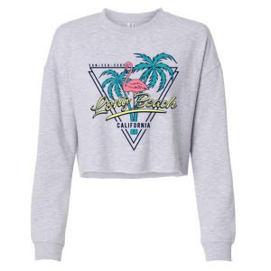 Long Beach California Retro Vibe Cropped Pullover Crew