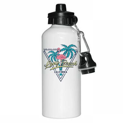 Long Beach California Retro Vibe Aluminum Water Bottle