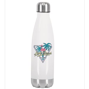 Long Beach California Retro Vibe Stainless Steel Insulated Water Bottle