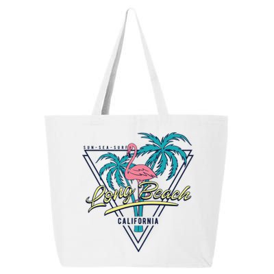 Long Beach California Retro Vibe 25L Jumbo Tote