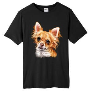 Long Haired Chihuahua Tall Fusion ChromaSoft Performance T-Shirt