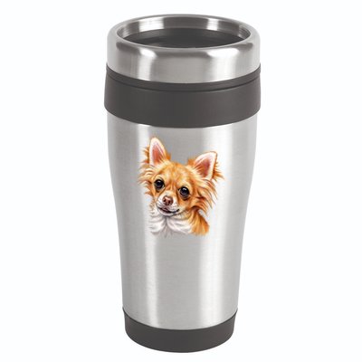 Long Haired Chihuahua 16oz Travel Tumbler