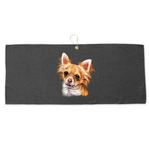 Long Haired Chihuahua Large Microfiber Waffle Golf Towel