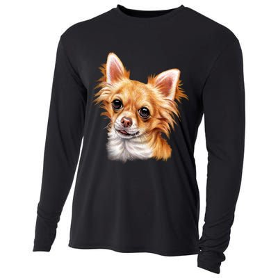 Long Haired Chihuahua Cooling Performance Long Sleeve Crew