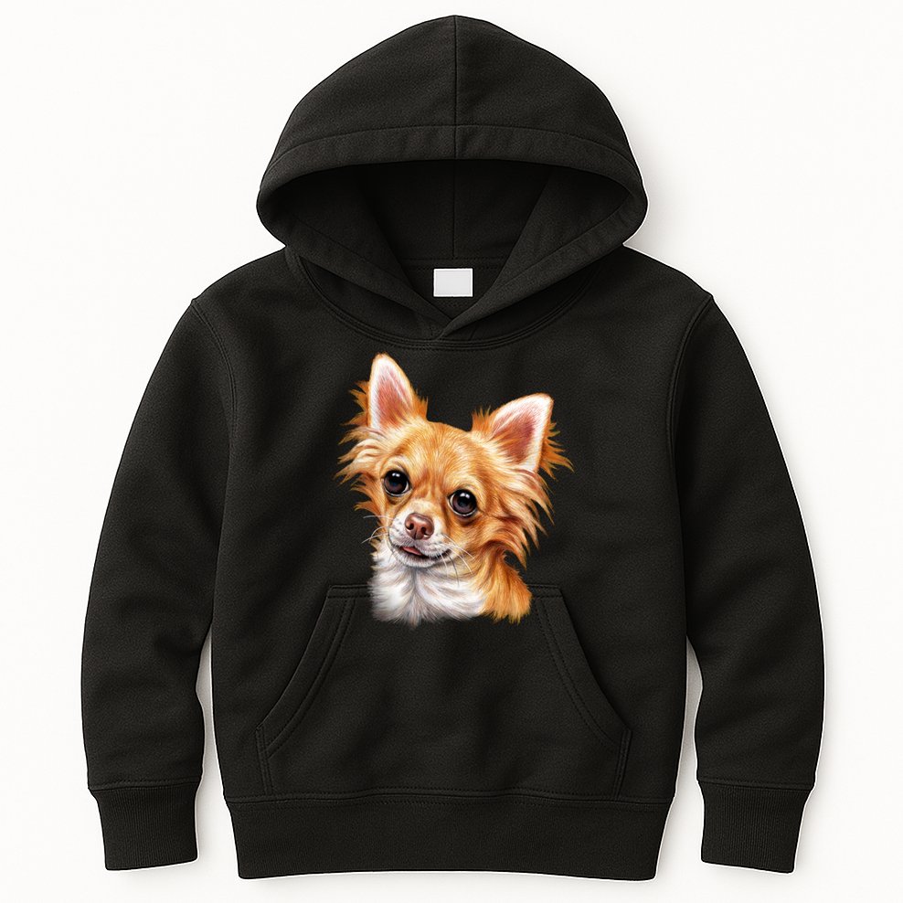 Long Haired Chihuahua Kids Hoodie