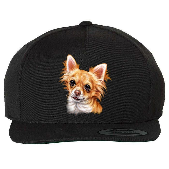 Long Haired Chihuahua Wool Snapback Cap
