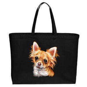 Long Haired Chihuahua Cotton Canvas Jumbo Tote