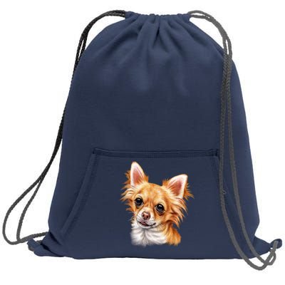 Long Haired Chihuahua Sweatshirt Cinch Pack Bag