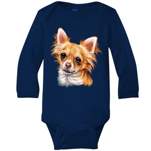 Long Haired Chihuahua Baby Long Sleeve Bodysuit