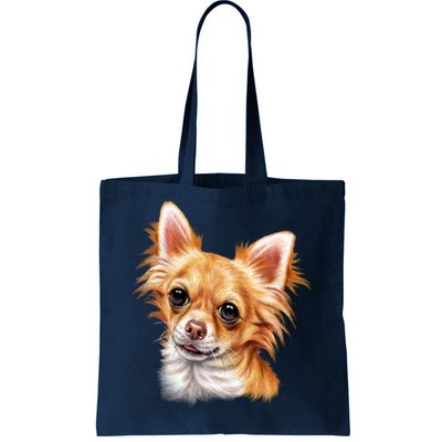 Long Haired Chihuahua Tote Bag