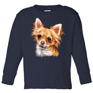 Long Haired Chihuahua Toddler Long Sleeve Shirt