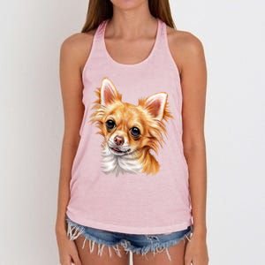 Long Haired Chihuahua Women's Knotted Racerback Tank