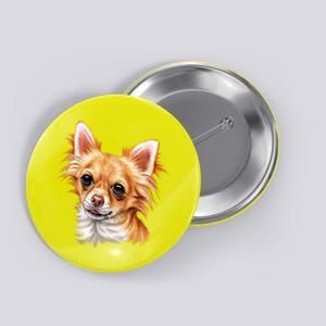 Long Haired Chihuahua Button