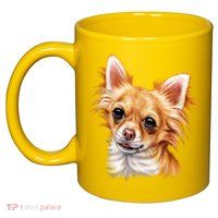 Long Haired Chihuahua 11oz C Handle Ceramic Mug