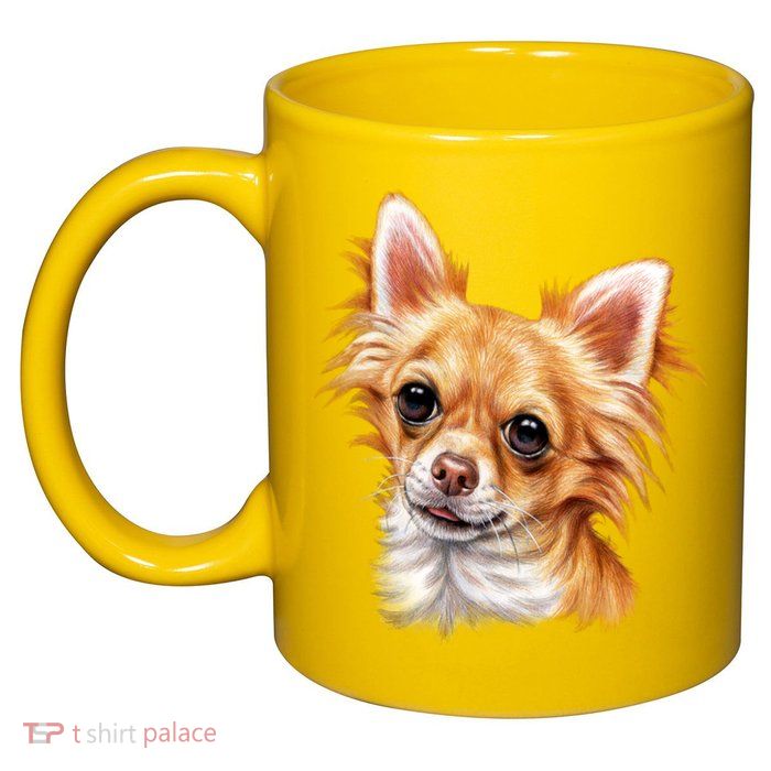 Long Haired Chihuahua 11oz C Handle Ceramic Mug