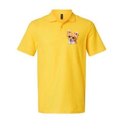 Long Haired Chihuahua Softstyle Adult Sport Polo